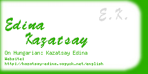 edina kazatsay business card